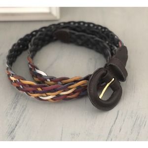 Vintage Multicolor Braided Leather Belt